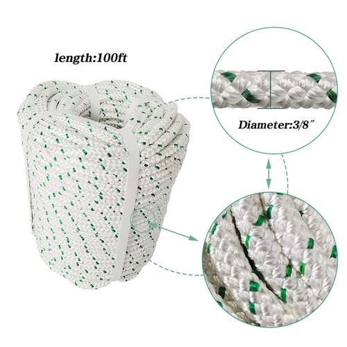 3/8"x100' Heavy Duty Double Braid Polyester Rope Sling Tensile STRENGTH 1500Lbs - Picture 4 of 6