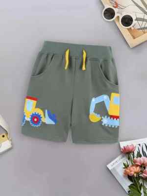 Jungen Kleinkind Sommershorts Baumwolle Auto Applikation Größe 110,116