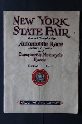 1924 New York State Fair Autorennen Programm, Indy 500, Jimmy Murphy getötet