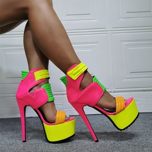 colorful snakeskin sandals