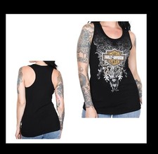 ht4706blk Canottiera tank canotta Harley Davidson brillantini donna nera