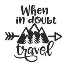 Vinyl Decal for Window - When in Doubt, Travel