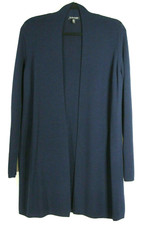 NEW Eileen Fisher Ultra Fine Merino Straight Long Cardigan Midnight size S 318