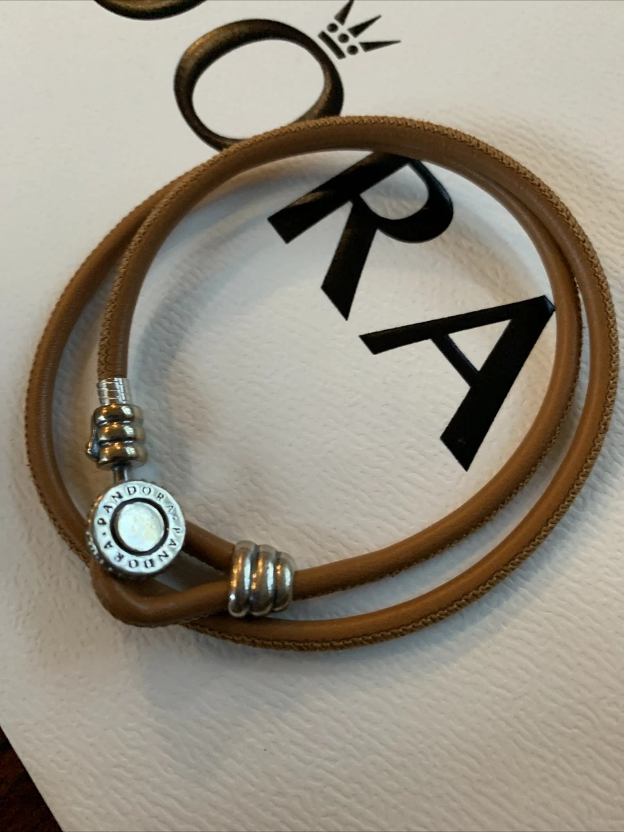 Pandora tan leather bracelet deals