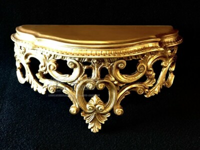 Console silik mensola da parete stile barocco Luigi XV MENSOLA IN LEGNO FOGLIA ORO H 26X56X17 | eBay