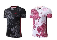 2024 Nowe yy Męskie sportowe Topy Odzież tenisowa Badminton T-shirt Nadruk Chiny smok