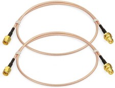 2-pack RP-SMA Male to RP-SMA Female Bulkhead Mount RG316 Cable For WiFi Router
