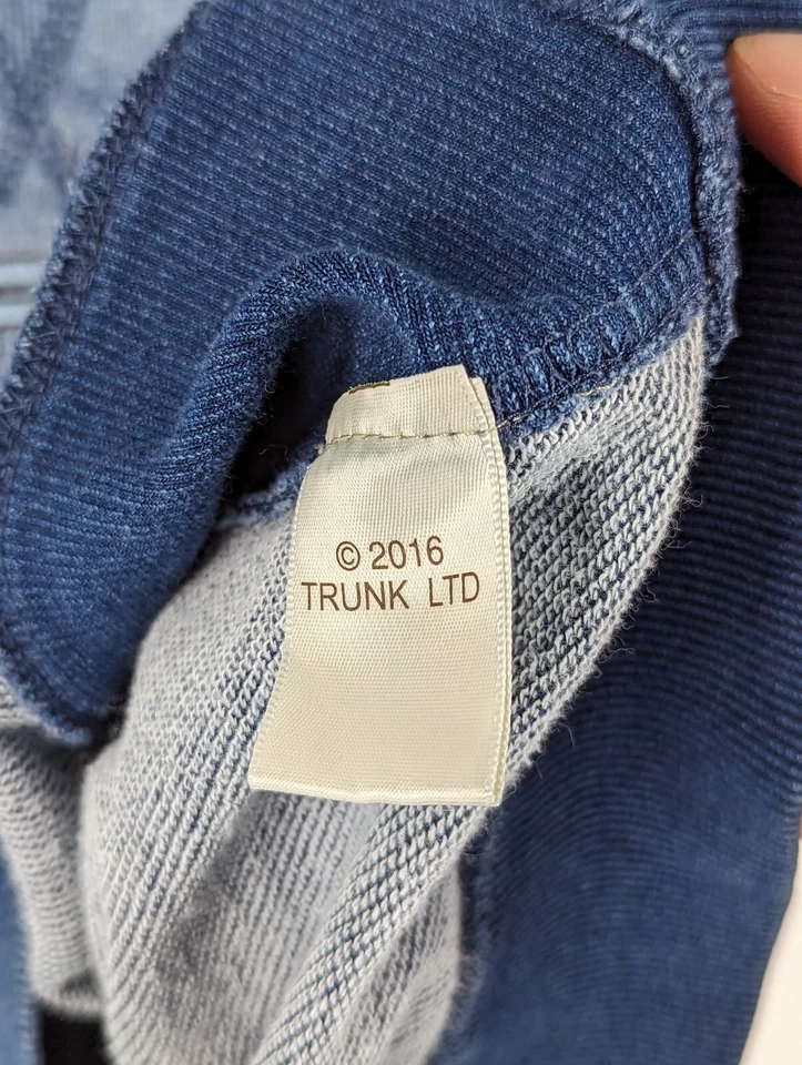 Trunk Ltd Vintage Journey Thrashed Paint Splatter Indigo Dyed Raglan Sweatshirt - Image 4 of 4