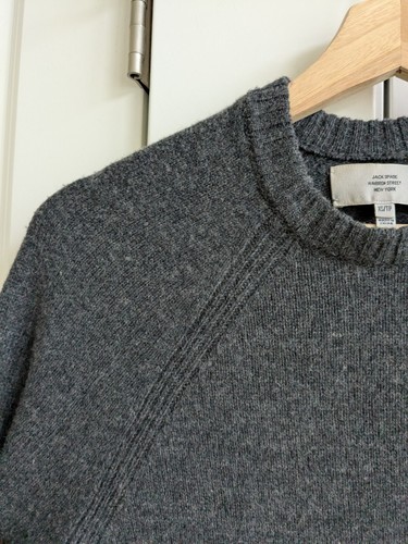 Jack Spade Sweater Men XS Gray Lambswool Crew Neck Lightweight Soft Pullover - Picture 5 of 7