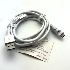 NEW Verizon 6FT White Charge Data Sync micro-USB Cable w/LED for Samsung LG HTC