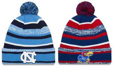 New Era NCAA College Striped Winter Pom Ball Hat Cap Ski Beanie