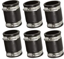 P1056-150 Fernco 1-1/2" x1-1/2" Flexible Pipe Coupling Connectors - Pack of 6