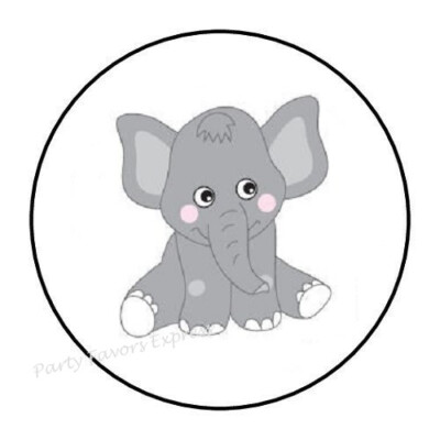 2cm 32xAufkleber Sticker Decal bunt Brief Post Baby Elephant Baby Rund R3115