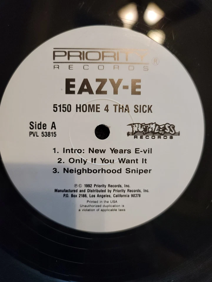5150 Home 4 Tha Sick [LP] Eazy-E 1992 Gangsta Rap Vinyl Record VG+ w/ shrink OG - Image 3 of 3