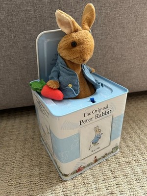 Beatrix Potter Peter Rabbit Musical Wind Up Jack In The Box Regenbogen Design Plüsch