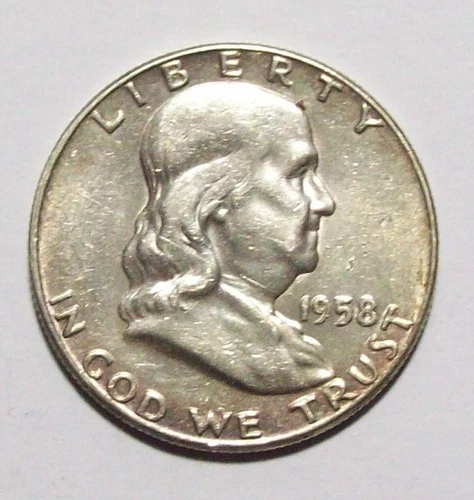 1958-P FRANKLIN HALF DOLLAR Light Toned BU   #10B87
