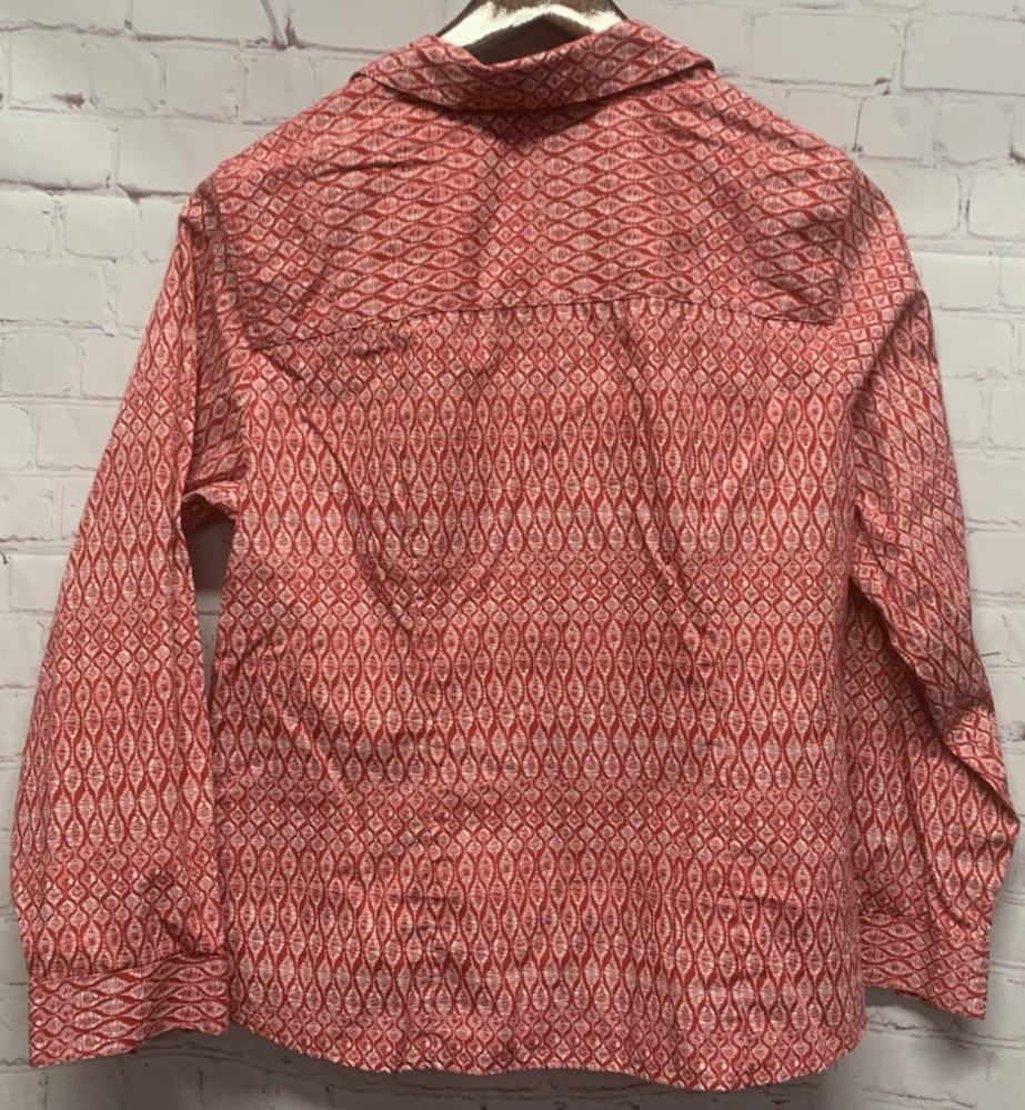 Chico's Large (Sz 2) Red Pattern Button Front Shi… - image 6