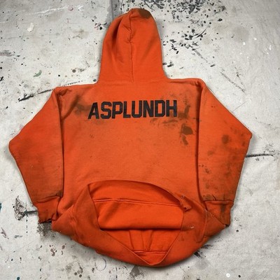 Vintage 80s Russell Asplundh Double Face Hoodie Sweatshirt Mens XL