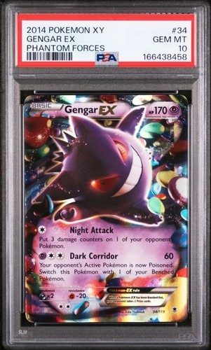 2014 POKEMON XY PHANTOM FORCES #34 GENGAR EX PSA 10 NEW CERT