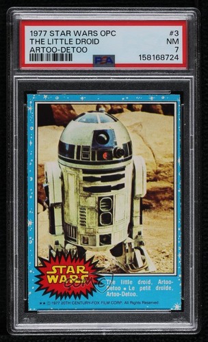 1977 OPC Star Wars #3 The little droid, Artoo-Detoo — PSA 7