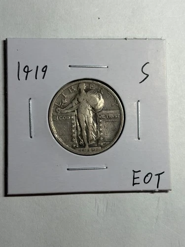 1919 S STANDING LIBERTY SILVER QUARTER VF+ KEY DATE NICE STRIKE