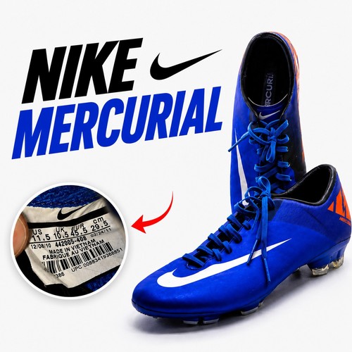 Nike Mercurial Victory 2 FG Solar Blu Soccer Cleats Size 11.5 Rare 442005-408