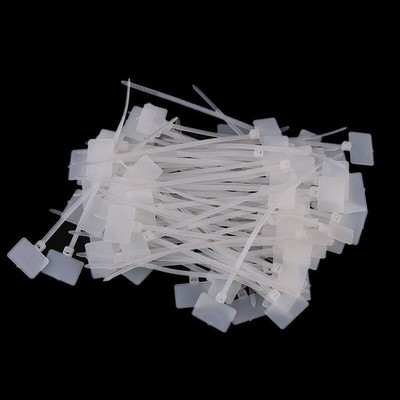 100x Self Inhibition   Network Cable Zip Trim Wrap Loop Wire Cable Ties  YL *hh