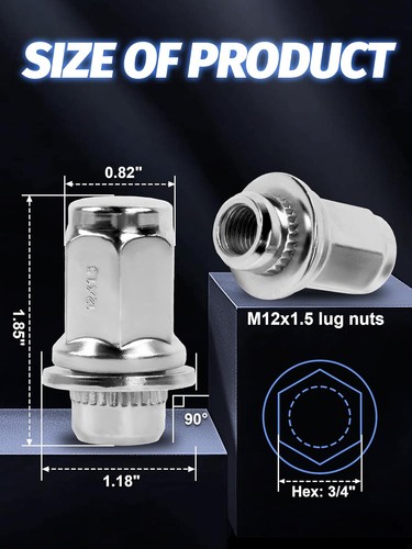 Set Of 3 Factory OEM M12x1.5 Open Ended Lug Nuts | Fits Under Center Cap | Stainless Steel