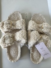 Auden Women's Cream Jane Two Band Buckle Slide Slippers Sandals Size 9