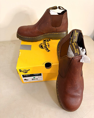 Dr. Martens Men s Brown Leather Chelsea Ankle Boots US 12 Standard Pull-On