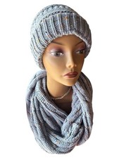 Gray Hat And Scarf Set