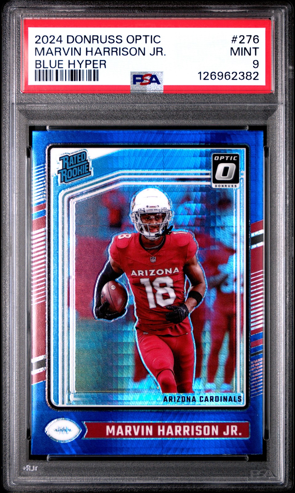 2024 PANINI DONRUSS OPTIC BLUE HYPER #276 MARVIN HARRISON JR. PSA 9