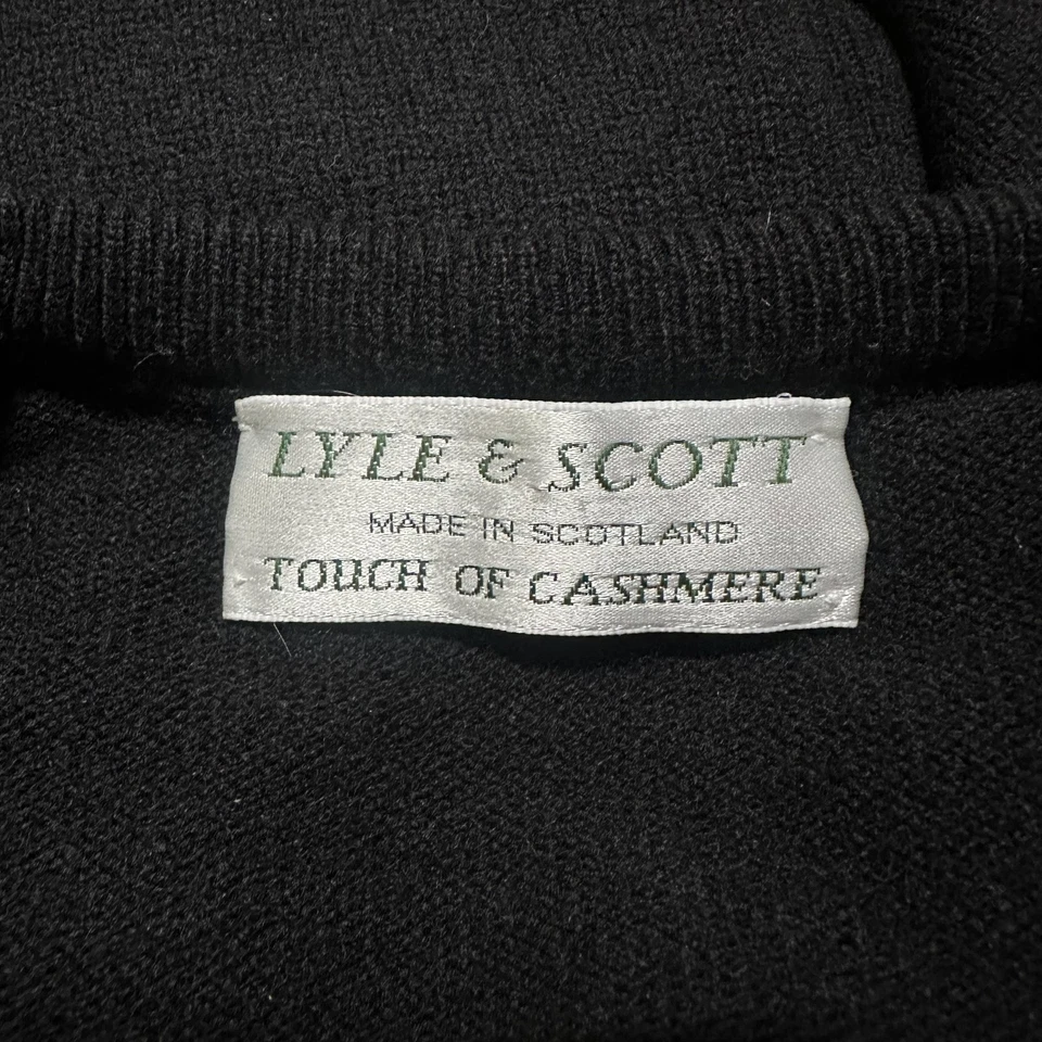 Suéter Lyle & Scott Para Hombre Extra Grande Negro Cuello en V Hecho en Escocia Cachemira Foto 3 de 3