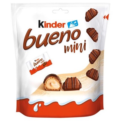 8000500180709 Kinder Bueno Mini Wafel w mlecznej czekoladzie wypełniony mleczno-