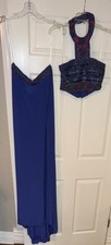 Purple Sherri Hill 2-Piece Formal Prom Dress Embellished Top and Skirt - Size 2