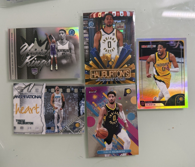 Topps Tyrese Haliburton NBA Refractor Card Lot 5 Cards 2024-25 Topps