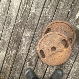 Marcy 35 lb Standard 2 in Cast Iron Weight Plates Pair w/ Grip Holes