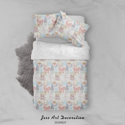 3D Teacup Butterflies Cakes Pattern Quilt Cover Set Bedding Sets Pillowcases