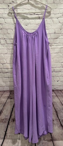 Neu mit Etikett Tubed Edward’s Damen-Stramplerkleid lila Spaghettiträger weites Bein locker L - Bild 3 von 16