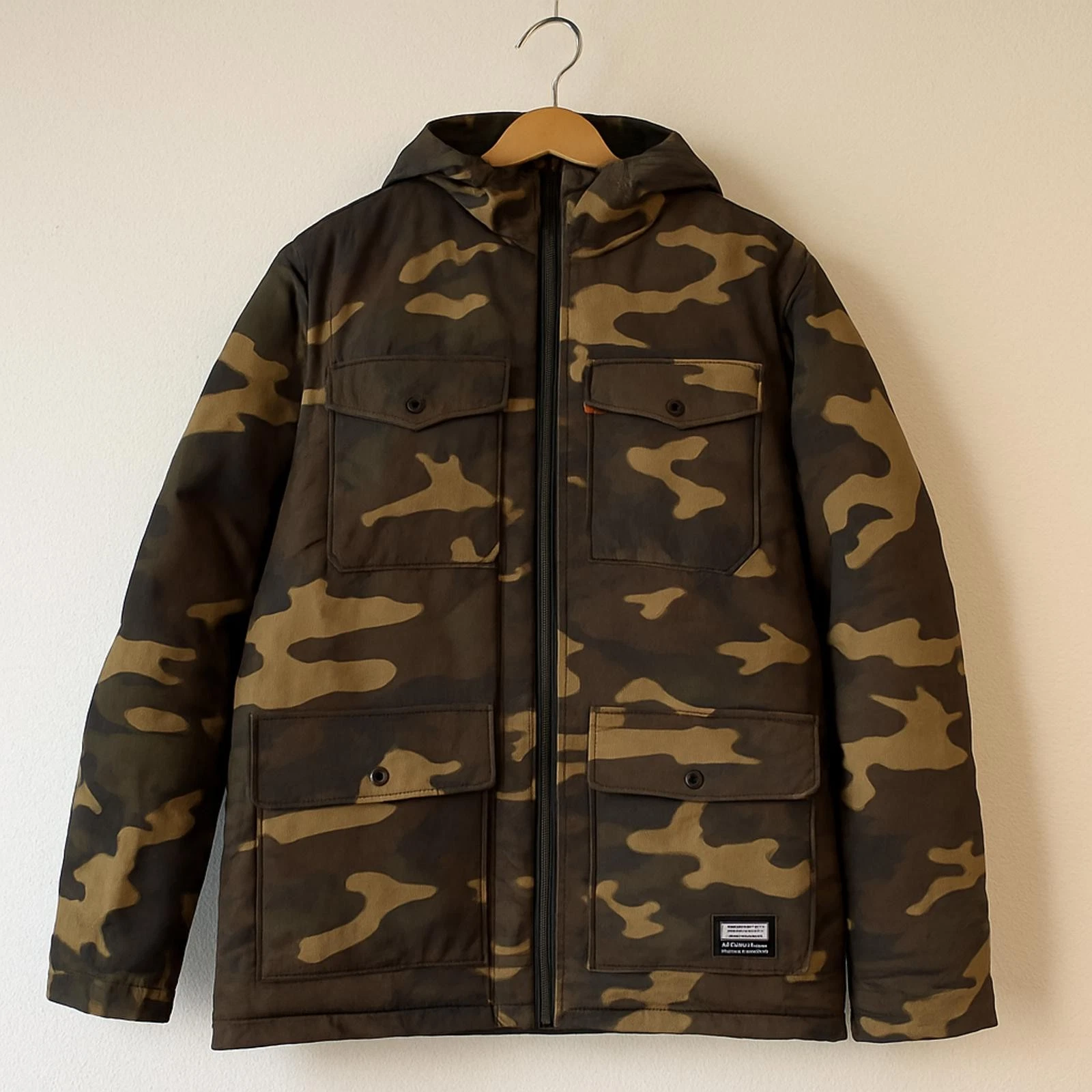 Levi’s Camo Hooded Puffer Jacket XL Insulated Parka Outdoor Coat Levi Strauss