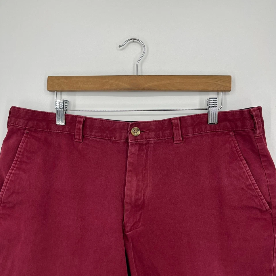 Pantalones Cortos Chinos Club Room Para Hombre Talla 36 Rojo Borgoña Frontal Plano Bolsillos Sólidos 8" Foto 2 de 4