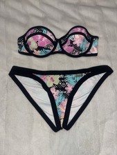 Patterned Floral Bikini Set Underwire Top and Bottom Swimwear