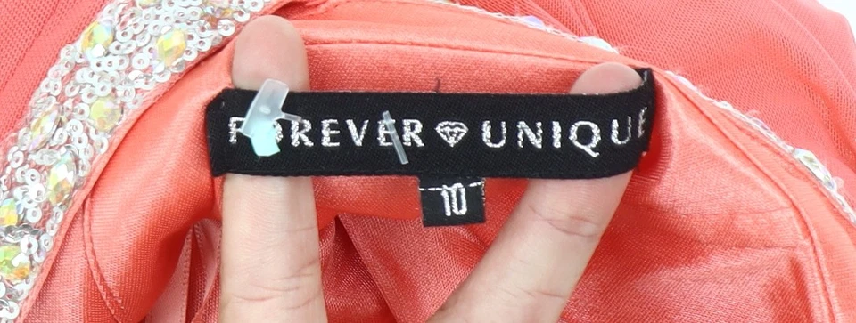 Forever Unique Orange Maxi Dress Women Size 10 — 第 3/4 张图片