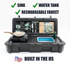 VOZ Camp Kitchen: Premium Portable Camping Kitchen Box with Sink and Water Tank