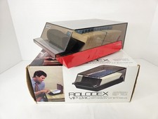 Vintage Rolodex VIP-24C Covered Desktop Card File Poppy Red w/ Cards in Box NEW
