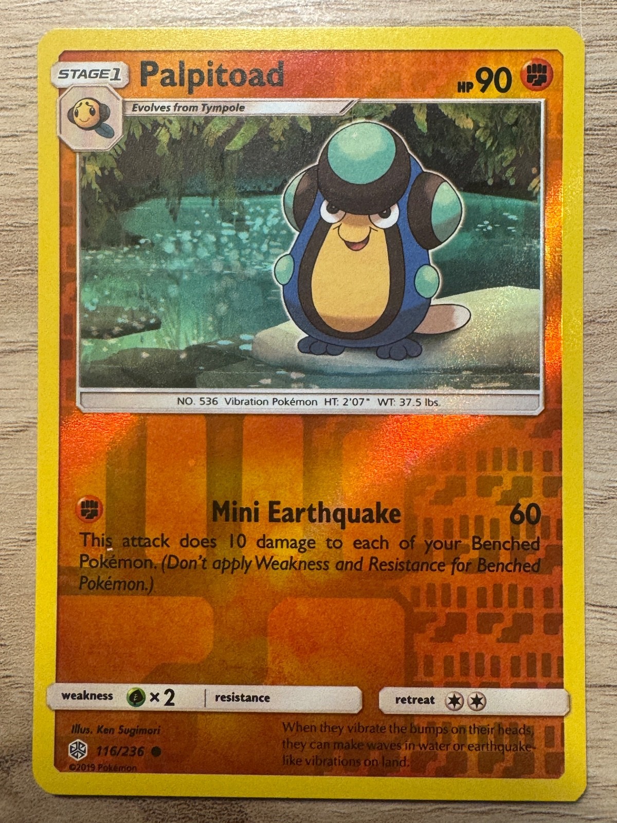 Palpitoad Reverse Holo Common SM - Cosmic Eclipse 116/236 NM
