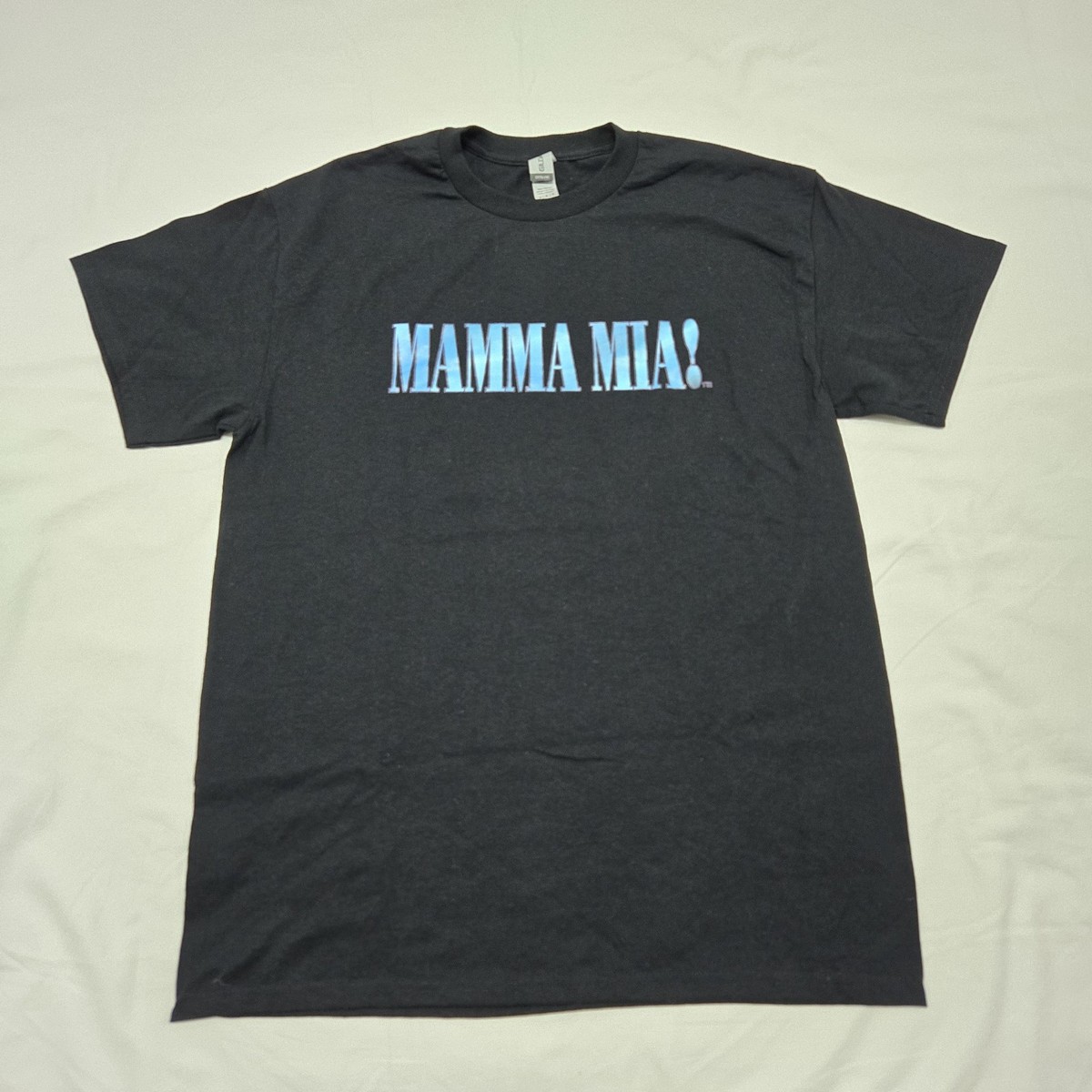 Size MEDIUM Mamma Mia! Black T-Shirt Short Sleeve Graphic Musical
