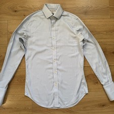 T.M. Lewin John Francomb Cotton Light Blue Non-Iron Fitted Dress Shirt 15” 