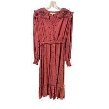 Farmers Market Size Small Embroidered Maxi Dress Pink Boho