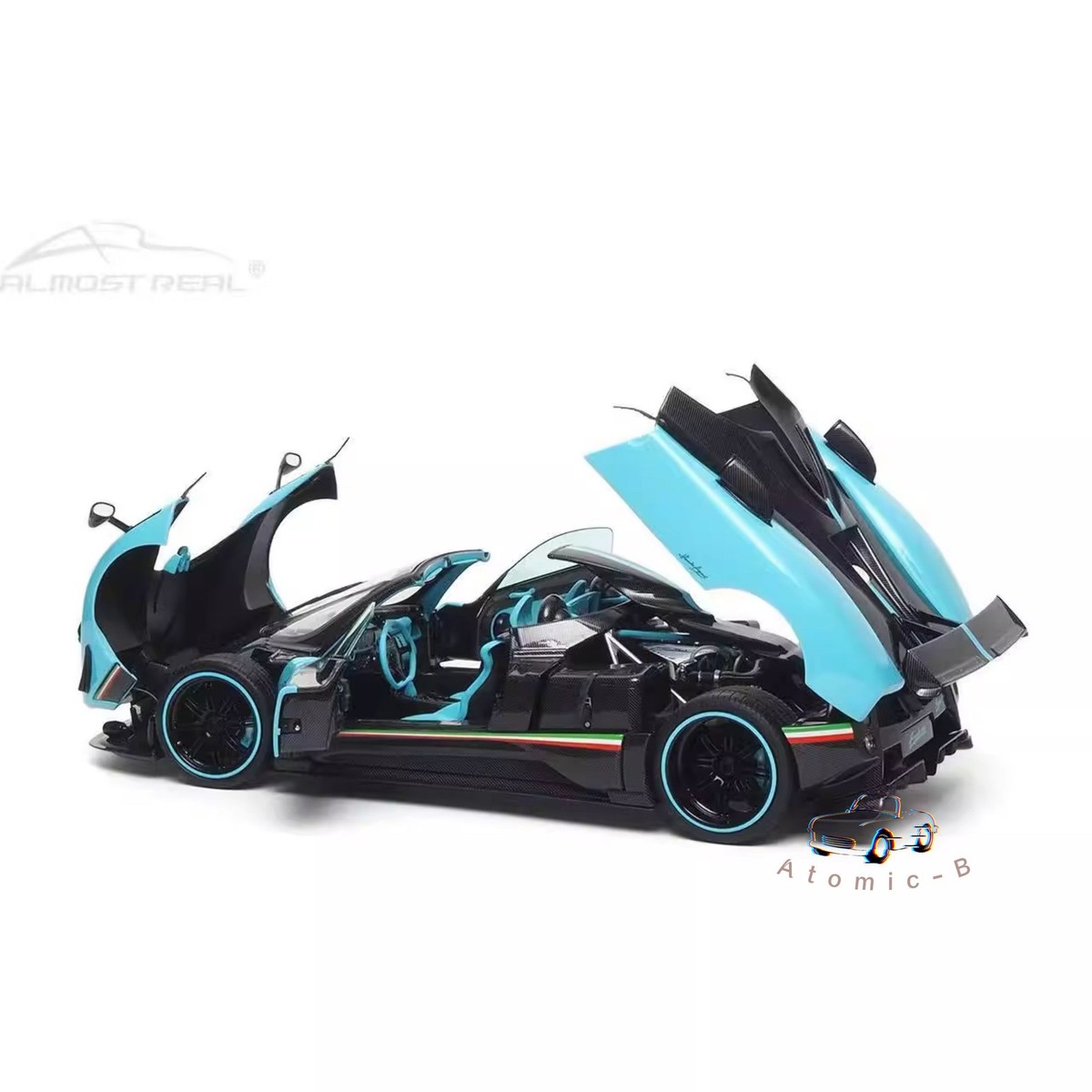 Almost Real 1:18 Pagani Zonda 2005 Tiffany blue openable car